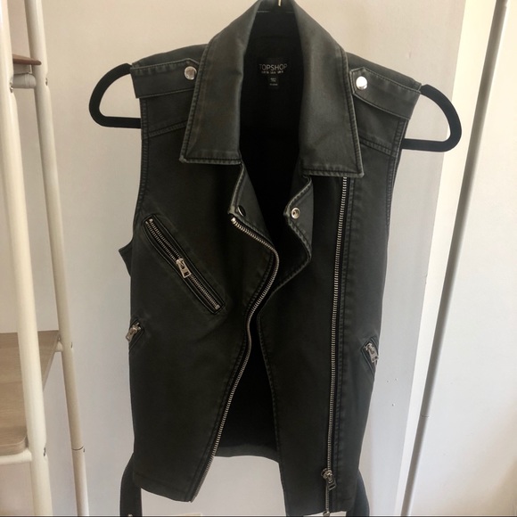 Topshop Jackets & Blazers - Top Shop Faux Leather Vest